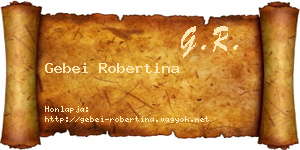 Gebei Robertina névjegykártya